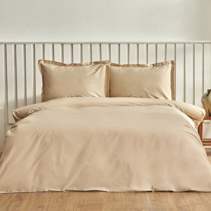 Karaca Home Cool Touch Stripe Double Duvet Cover Set 200x220 cm - Beige, 200.22.14.0327