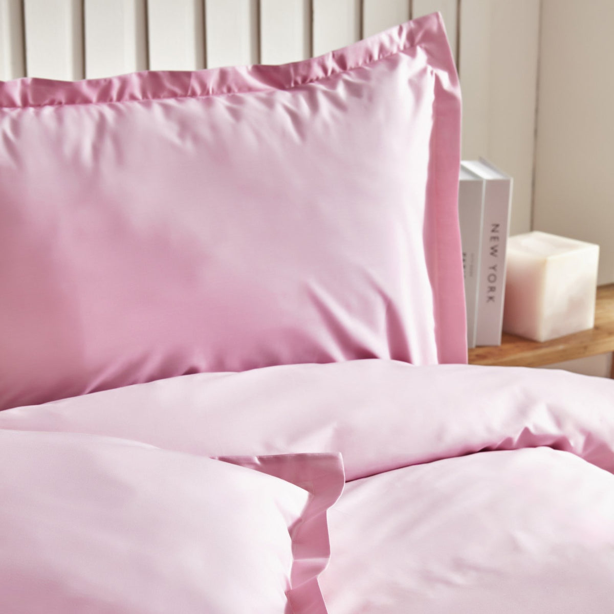 Karaca Home Cool Touch Stripe Double Duvet Cover Set 200 x 220 cm – Pink, 200.22.14.0329