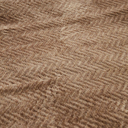 Karaca Home Sandra Double Herringbone Patterned Cotton Blanket - Beige, 200 x 220 cm, 200.22.05.0149
