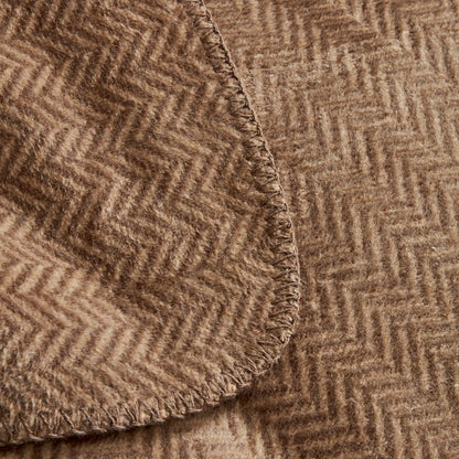 Karaca Home Sandra Double Herringbone Patterned Cotton Blanket - Beige, 200 x 220 cm, 200.22.05.0149