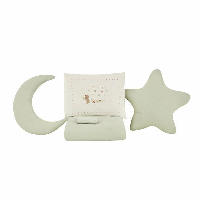 Karaca Home Baby Eloise Mint 100% Cotton Muslin Comfort Sleep Set, 200.22.14.0524