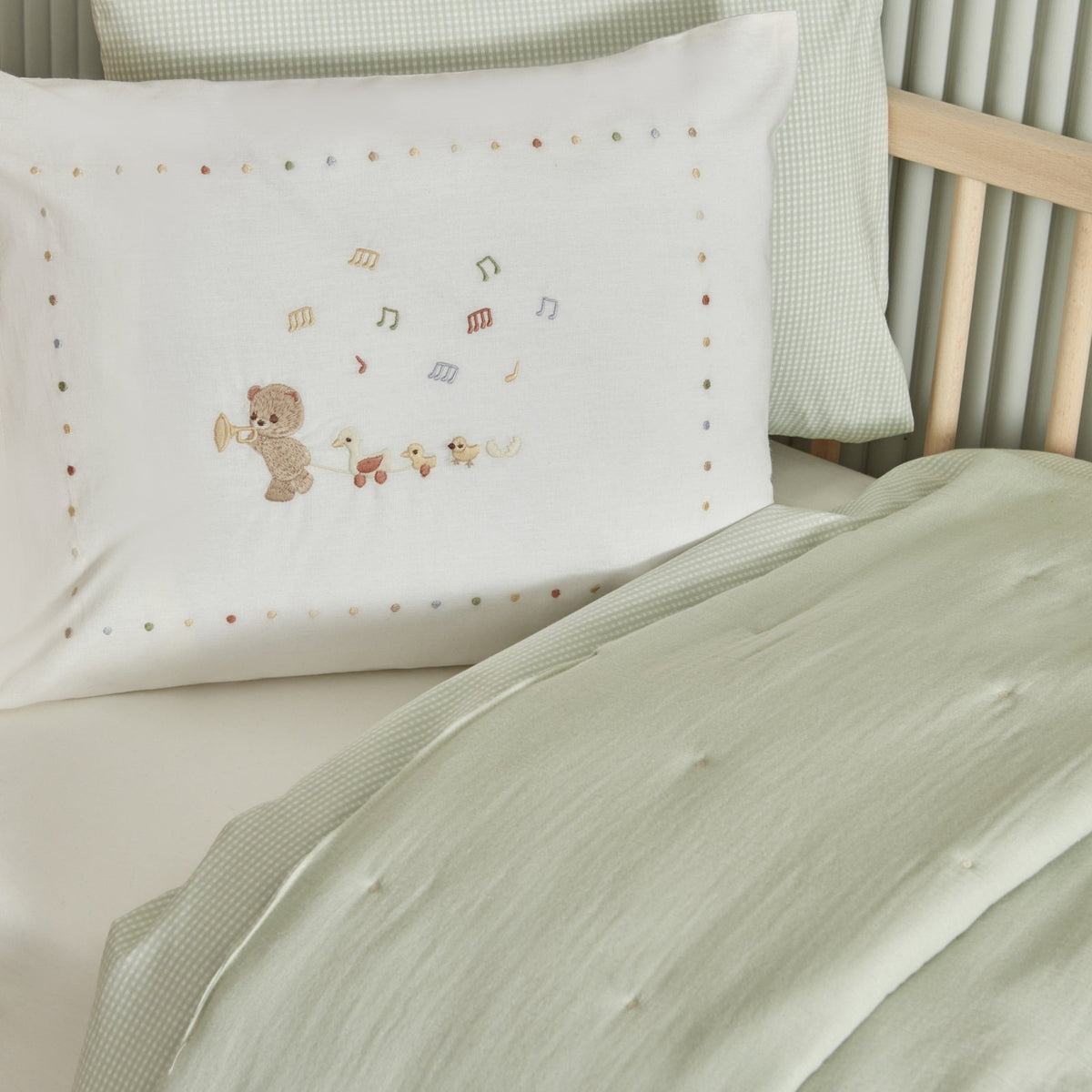 Karaca Home Baby Eloise Mint 100% Cotton Muslin Comfort Sleep Set, 200.22.14.0524