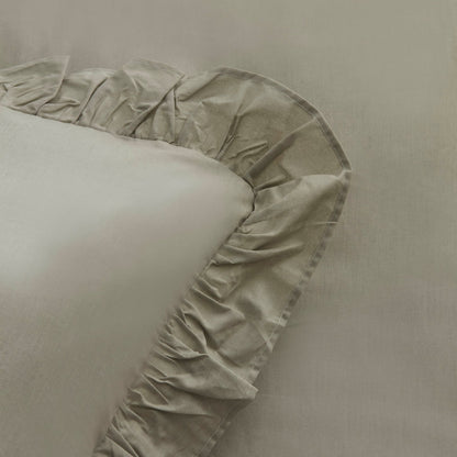Karaca Home Pure Ruffle 100% Cotton King Size Duvet Cover Set – Sage, 200.22.05.0299