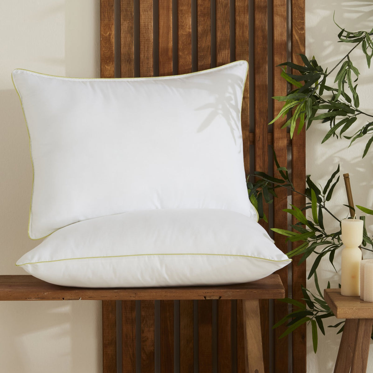 Karaca Home Aloe Vera Nano Pillow - Ultra Soft Microfiber Comfort, 8680214361566