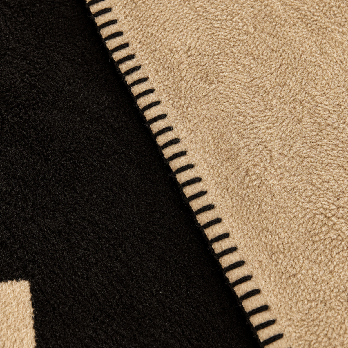 Karaca Home Sara Single Cotton Blanket 150 × 220 cm – Black/Beige, 8680214361719