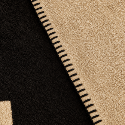 Karaca Home Sara Single Cotton Blanket 150 × 220 cm – Black/Beige, 8680214361719