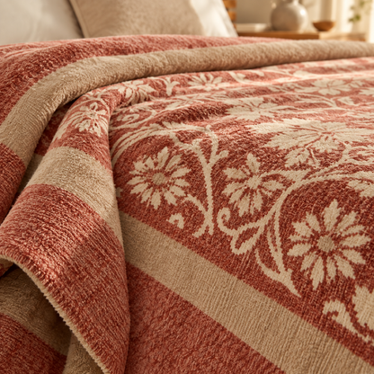 Karaca Home Flara Double Cotton Blanket 200 × 220 cm – Terracotta, 8680214361757