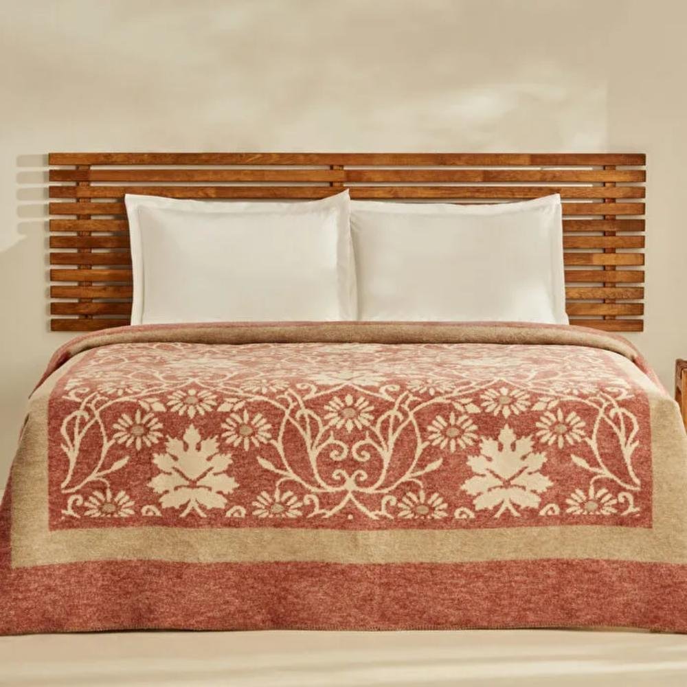 Karaca Home Flara Double Cotton Blanket 200 × 220 cm – Terracotta, 8680214361757