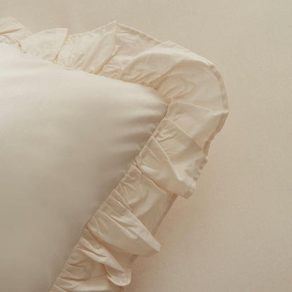 Karaca Home Pure Ruffle 100% Cotton King Size Duvet Cover Set ? Light Beige, 8680214362907
