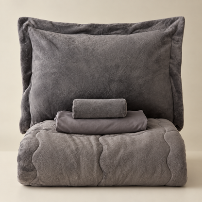 Karaca Home Flufy Anthracite Double Soft Dream Comfort Sleep Set, 8680214363287