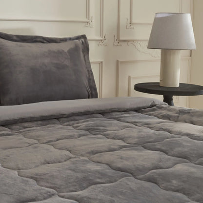 Karaca Home Flufy Anthracite Double Soft Dream Comfort Sleep Set, 8680214363287