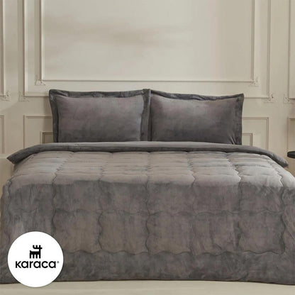 Karaca Home Flufy Anthracite Double Soft Dream Comfort Sleep Set, 8680214363287