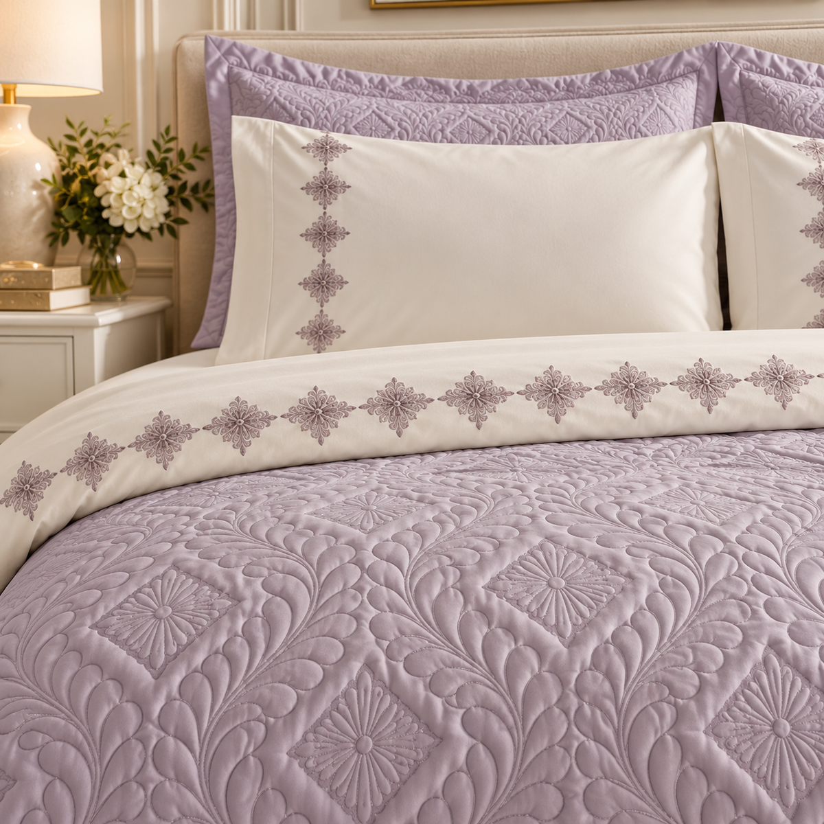 Karaca Home Glory Double 7-Piece 100% Cotton Duet Set, 8680214364888