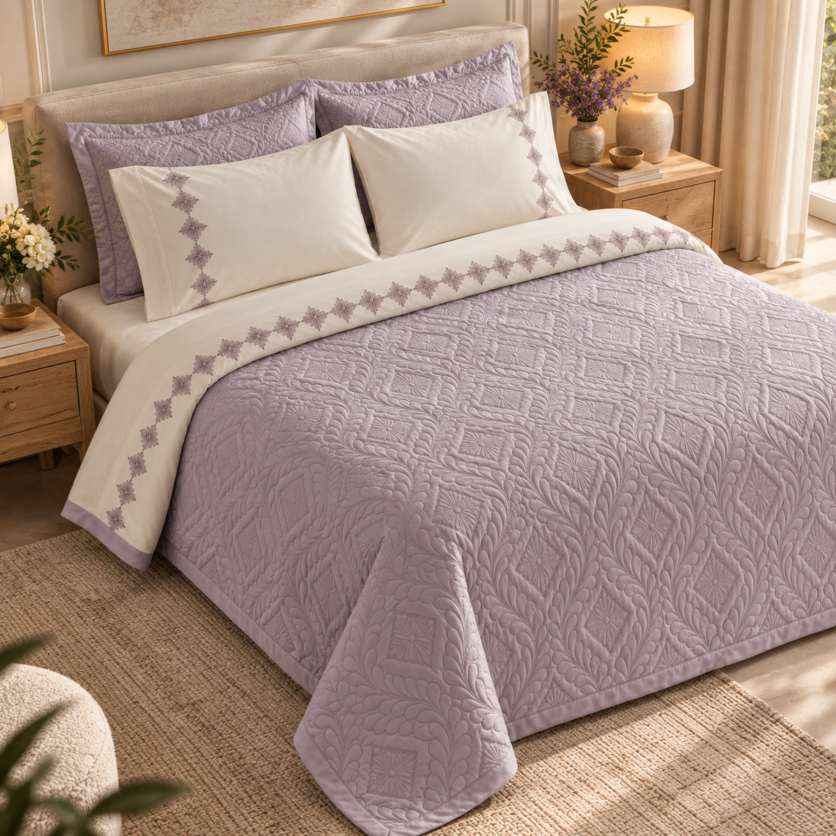 Karaca Home Glory Double 7-Piece 100% Cotton Duet Set, 8680214364888