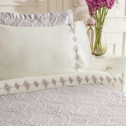 Karaca Home Glory Double 7-Piece 100% Cotton Duet Set - Lavender Elegance, 8680214364888