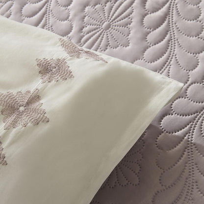 Karaca Home Glory Double 7-Piece 100% Cotton Duet Set - Lavender Elegance, 8680214364888