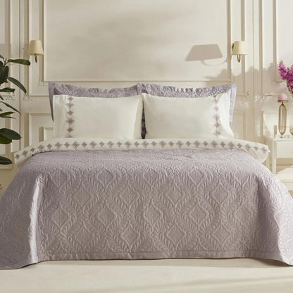 Karaca Home Glory Double 7-Piece 100% Cotton Duet Set - Lavender Elegance, 8680214364888