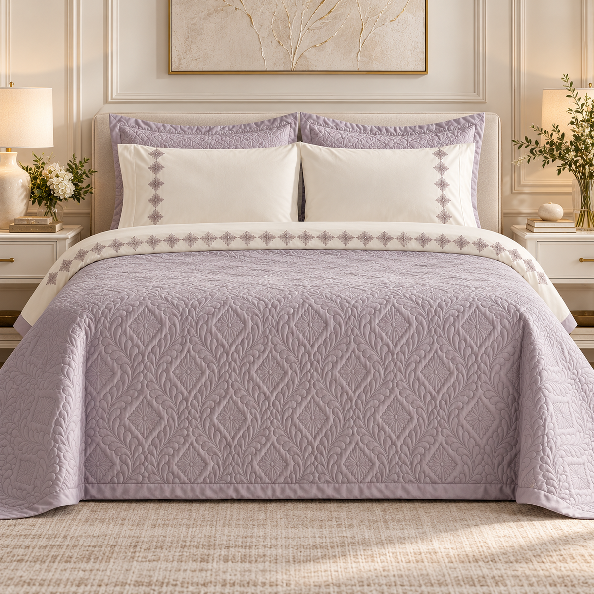 Karaca Home Glory Double 7-Piece 100% Cotton Duet Set, 8680214364888