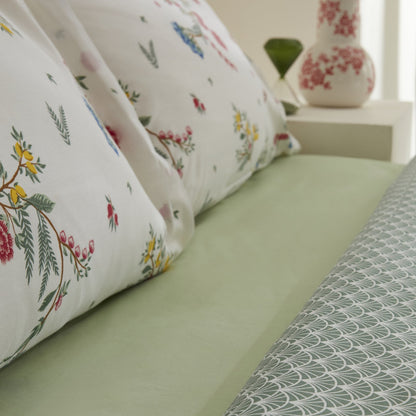 Karaca Home Dina 100% Cotton Double Duvet Cover Set - White Floral, 8680214366424