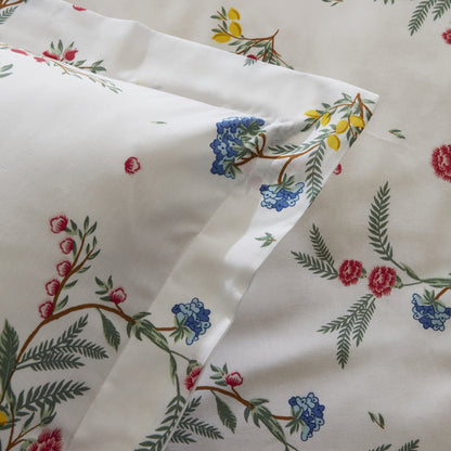 Karaca Home Dina 100% Cotton Double Duvet Cover Set - White Floral, 8680214366424