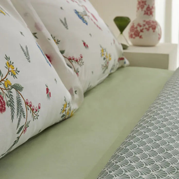 Karaca Home Dina 100% Cotton Double Duvet Cover Set - White Floral, 8680214366424