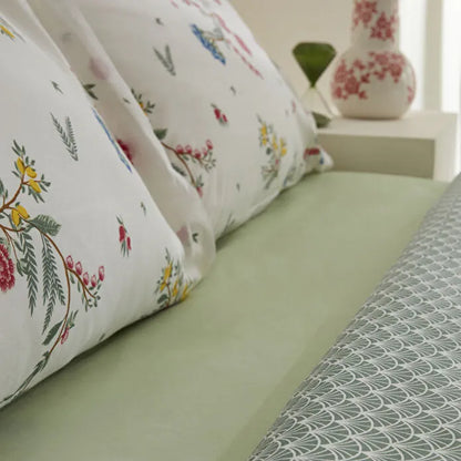 Karaca Home Dina 100% Cotton Double Duvet Cover Set - White Floral, 8680214366424