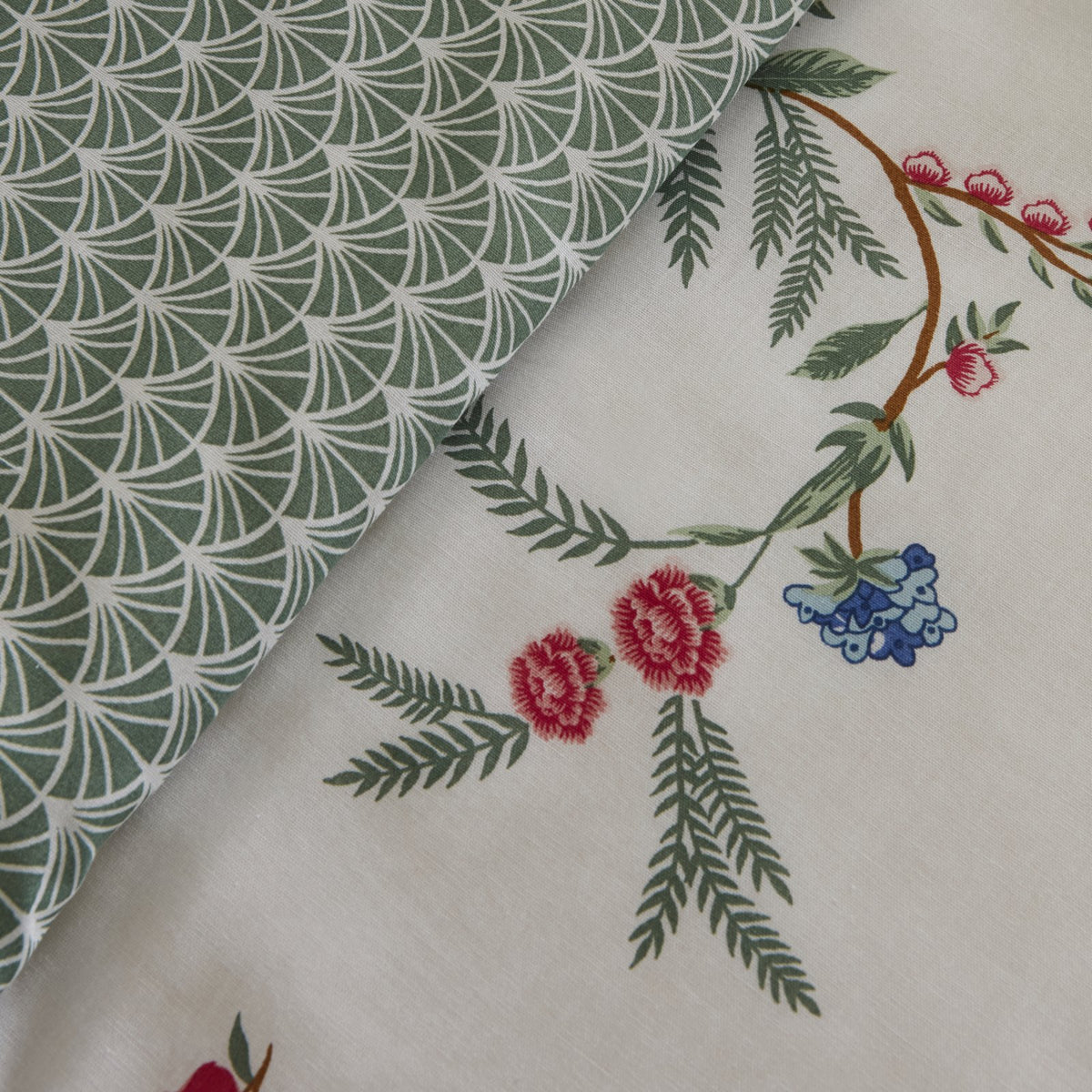 Karaca Home Dina 100% Cotton Double Duvet Cover Set - White Floral, 8680214366424