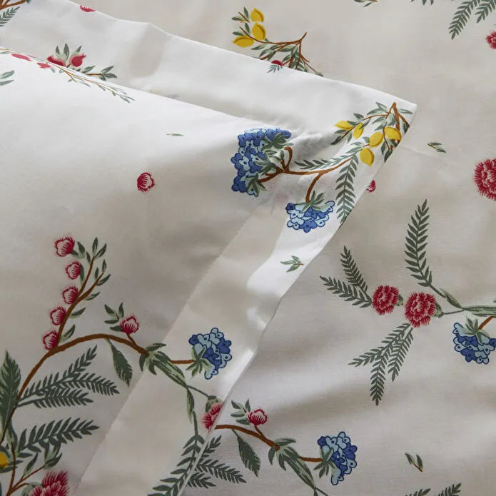 Karaca Home Dina 100% Cotton Double Duvet Cover Set - White Floral, 8680214366424