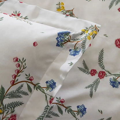 Karaca Home Dina 100% Cotton Double Duvet Cover Set - White Floral, 8680214366424