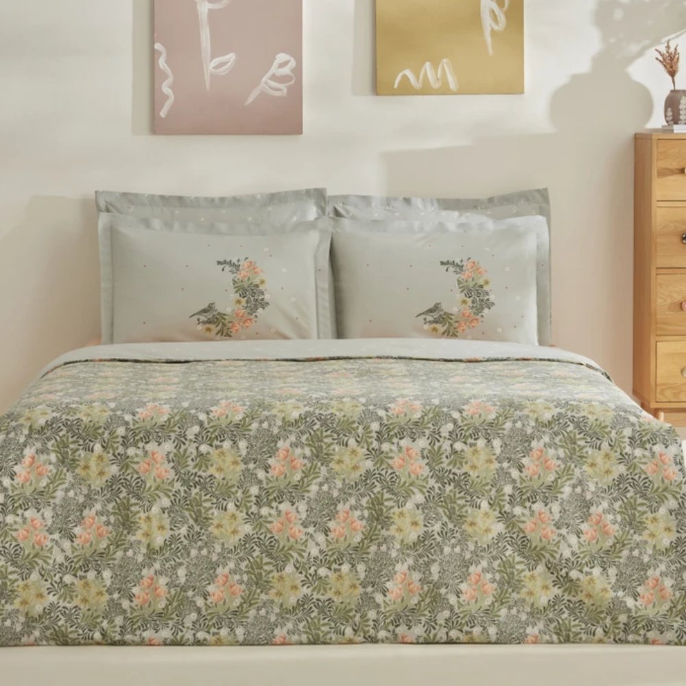 Karaca Home Cindy 100% Cotton Single Duvet Cover Set [Green], 8680214366554