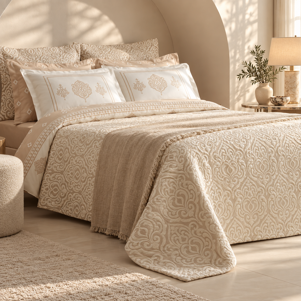 Karaca Home Helen 8-Piece Bridal Set 230 × 240 cm – Luxury Complete Bedding Set, 8680214373385