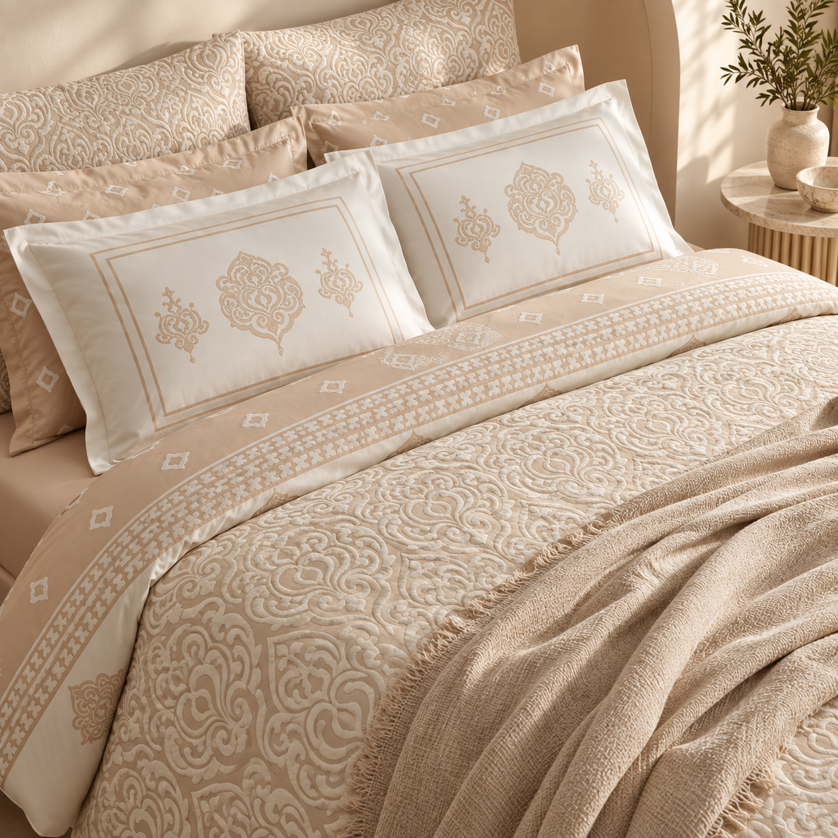 Karaca Home Helen 8-Piece Bridal Set 230 × 240 cm – Luxury Complete Bedding Set, 8680214373385