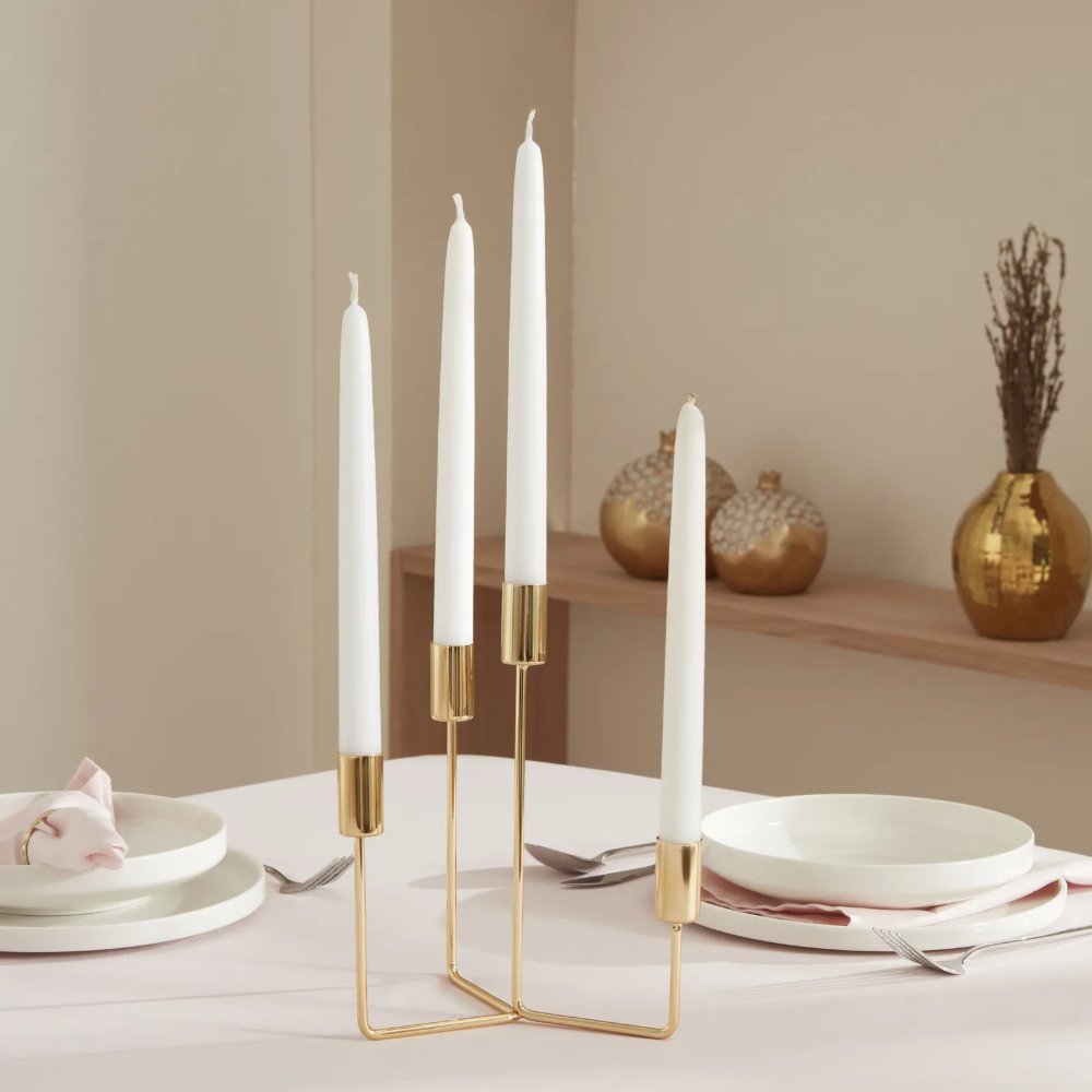 Karaca Home Siela 4Pcs Candlestick [Gold], 8680214382592