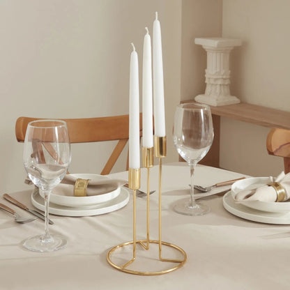 Karaca Home Siela 3-Piece Candlestick Set - Gold, 8680214382646