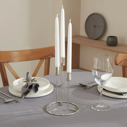 Karaca Home Siela 3-Piece Candlestick Set - Silver, 8680214382653