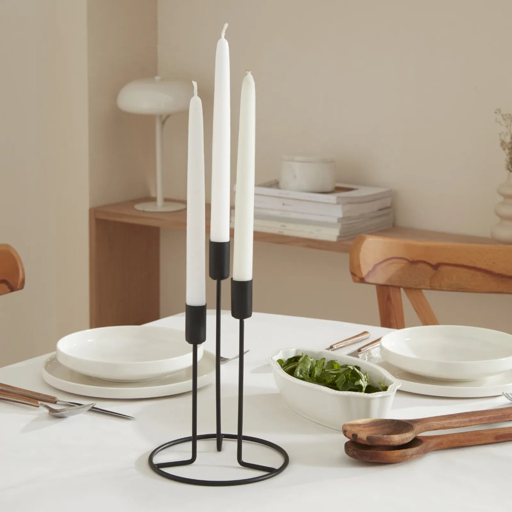 Karaca Home Siela 3-Piece Candlestick Set - Black, 8680214382660