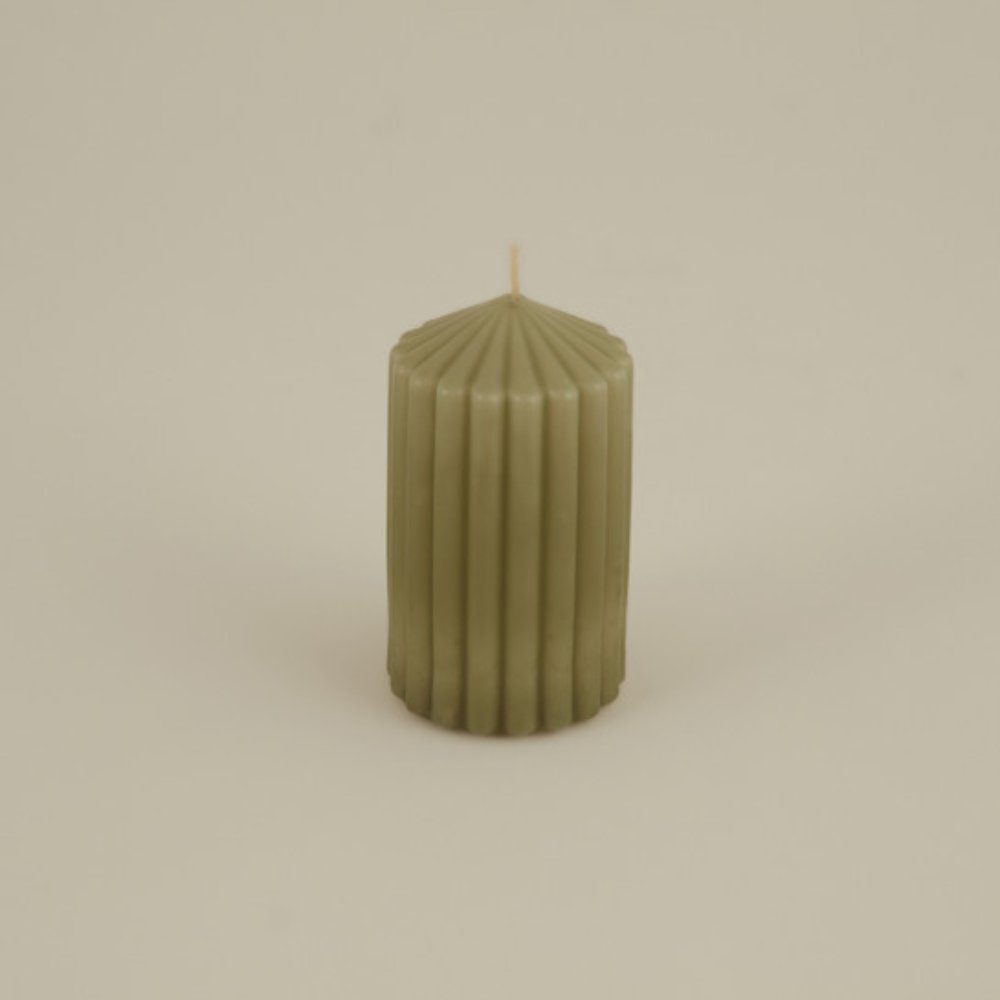 Karaca Home Stripped Pillar Candle