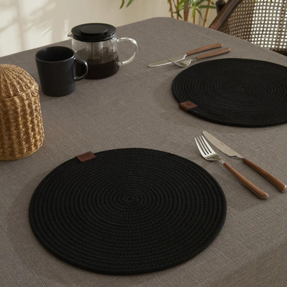 Karaca Home Carla Placemat 32 cm - Black, 8680214389423