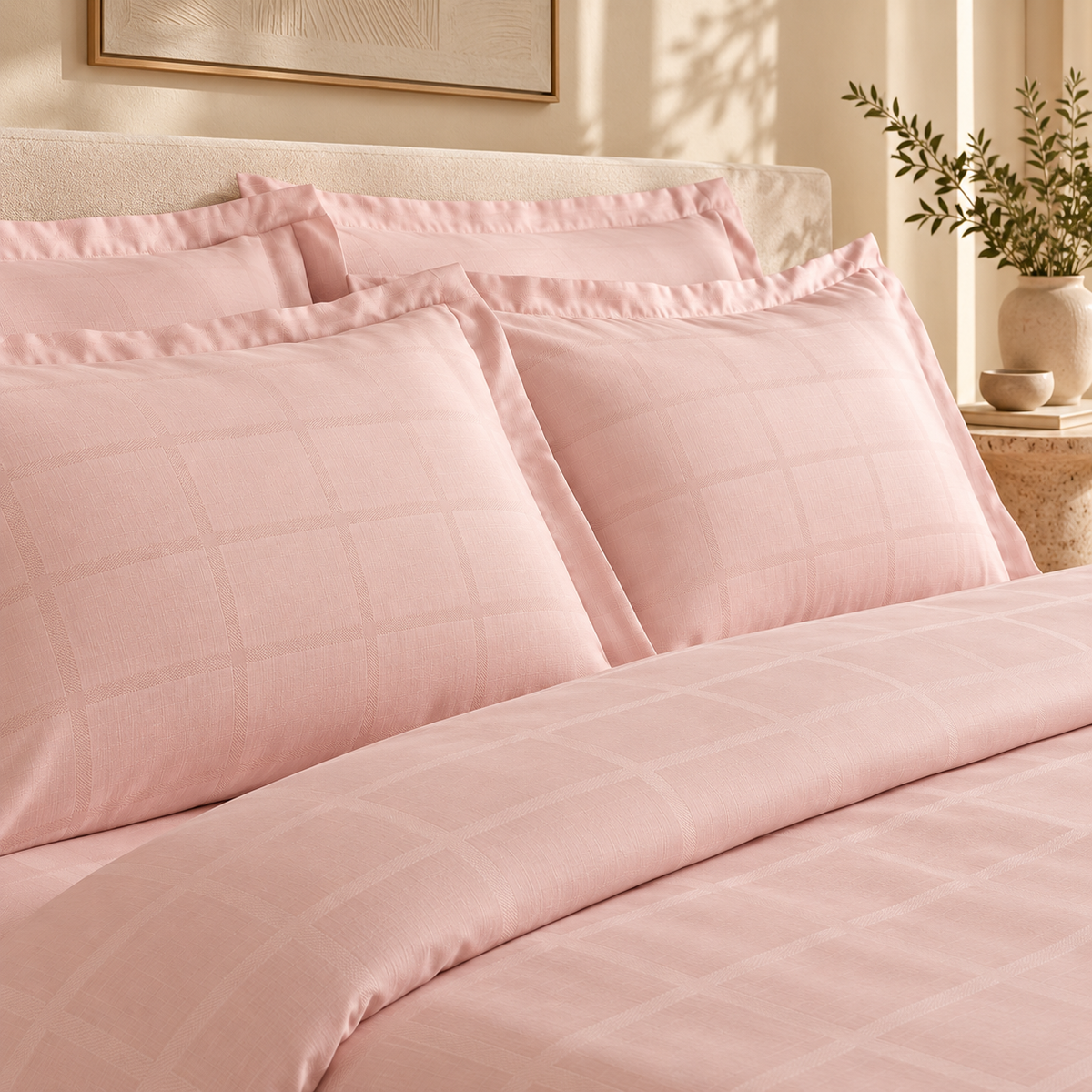 Karaca Home Royale King Size Duvet Cover Set 220 × 240 cm – Powder Pink, 8680214391433