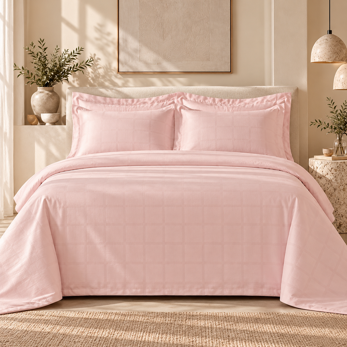 Karaca Home Royale King Size Duvet Cover Set 220 × 240 cm – Powder Pink, 8680214391433