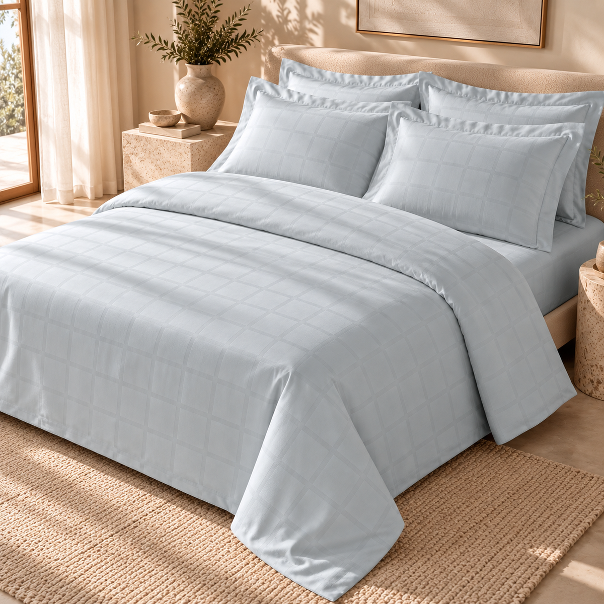 Karaca Home Royale King Size Duvet Cover Set 220 × 240 cm – Light Blue, 8680214392171