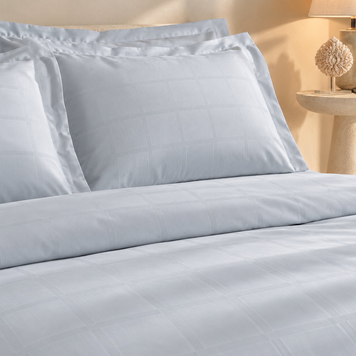Karaca Home Royale King Size Duvet Cover Set 220 × 240 cm – Light Blue, 8680214392171
