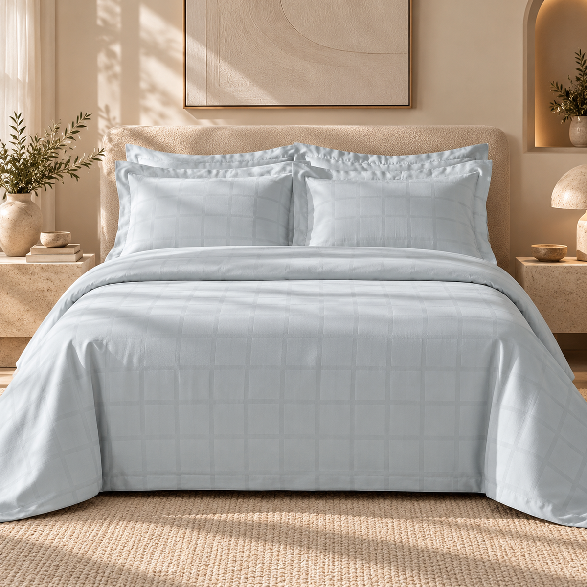Karaca Home Royale King Size Duvet Cover Set 220 × 240 cm – Light Blue, 8680214392171