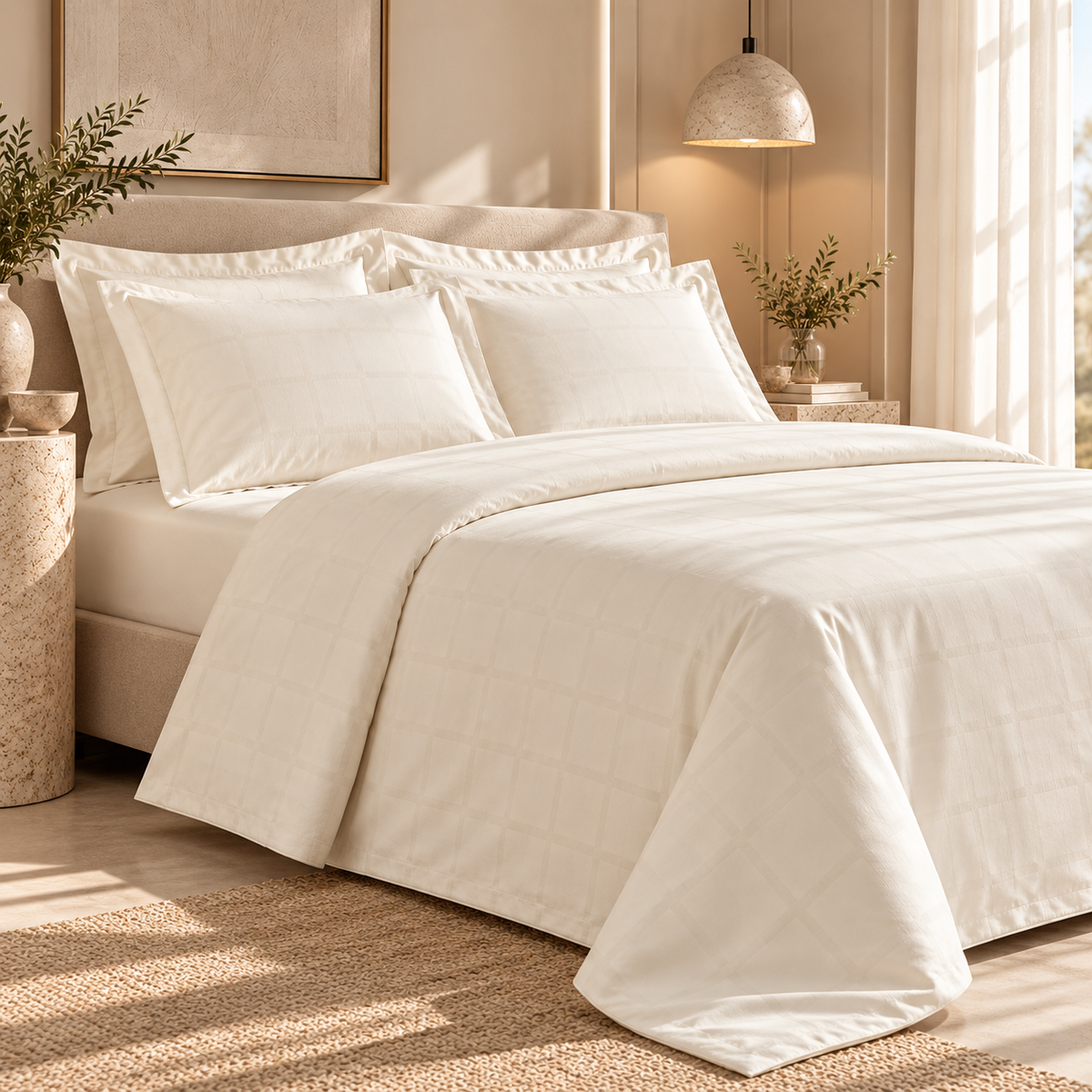 Karaca Home Royale King Size Duvet Cover Set 220 × 240 cm – White, 8680214392195