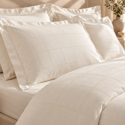 Karaca Home Royale 100% Cotton & Lyocell Double Duvet Cover Set 200 × 220 cm – White, 8680214392188