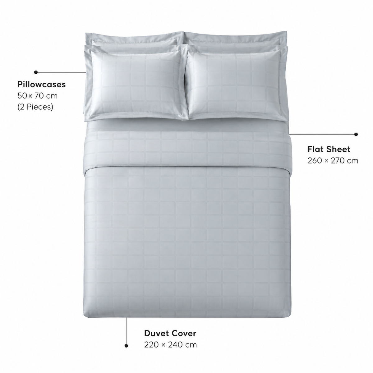 Karaca Home Royale King Size Duvet Cover Set 220 × 240 cm – Light Blue, 8680214392171