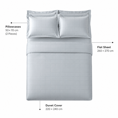 Karaca Home Royale King Size Duvet Cover Set 220 × 240 cm – Light Blue, 8680214392171
