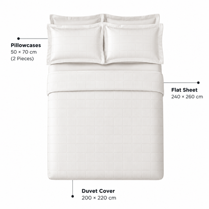 Karaca Home Royale 100% Cotton & Lyocell Double Duvet Cover Set 200 × 220 cm – White, 8680214392188