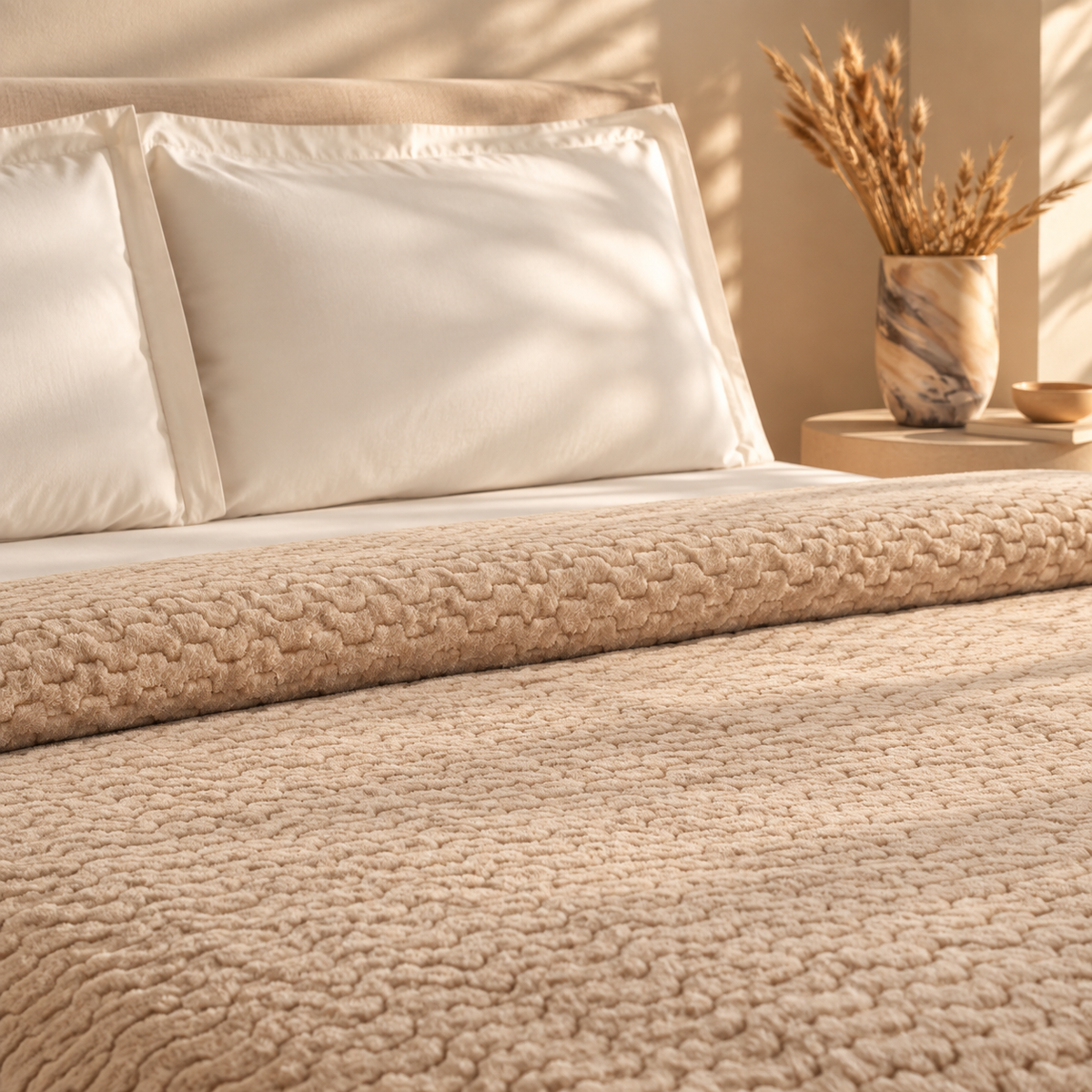 Karaca Home Raunda Double Wellsoft Blanket 200 × 220 cm – Ecru, 8680214392867