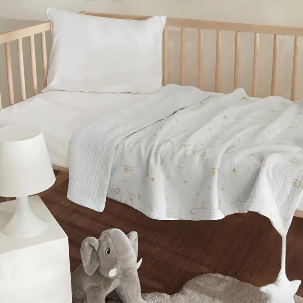 Karaca Home Starry Muslin Baby Blanket 70 ? 100 cm ? Blue, 8680214393260